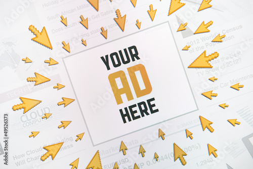 Photo: Success banner advertisement concept Success banner advertisement concept
