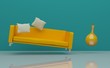 schwebendes Sofa gelb