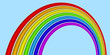 Rainbow on sky blue