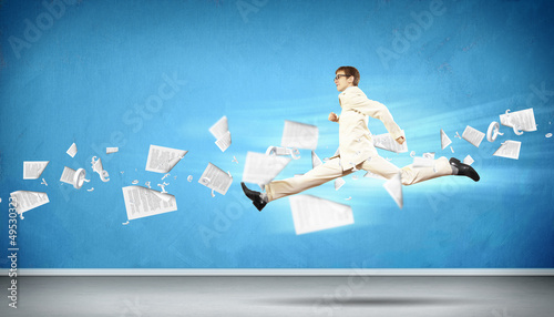 Photo: Image of running businessman Image of running businessman