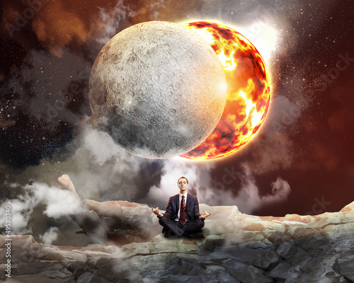 Photo: business man meditating business man meditating