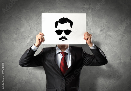 Photo: Business man with drawing Business man with drawing