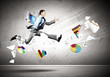 Image of running businessman