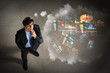 Image of businessman top view
