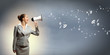 businesswoman with megaphone