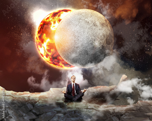 Photo: business man meditating business man meditating
