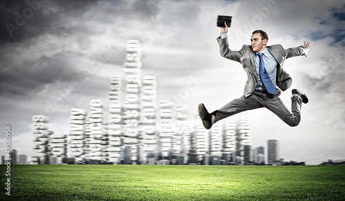 Photo: Image of running businessman Image of running businessman