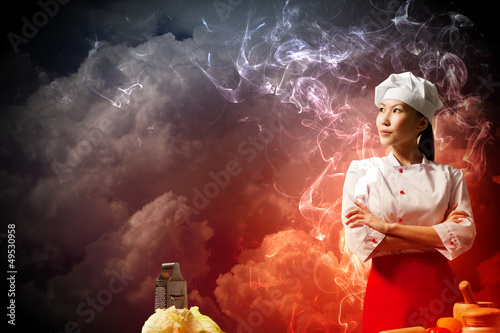 Photo: Asian female cook in anger Asian female cook in anger