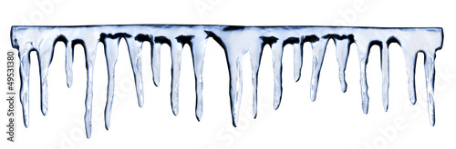 Photo: icicles on white background icicles on white background