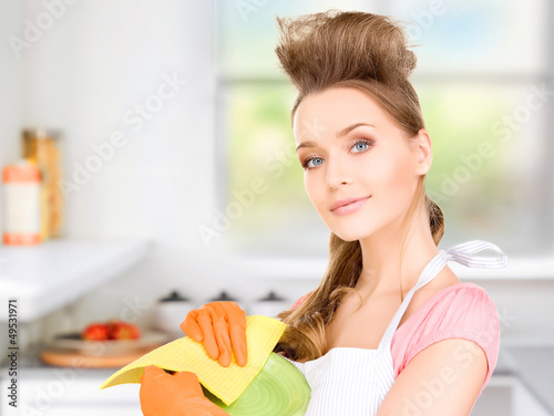 Photo: housewife washing dish housewife washing dish