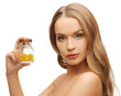 woman with vitamins