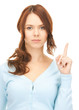 woman with her finger up