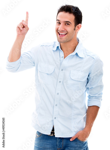 Photo: Man pointing a great idea Man pointing a great idea