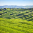 Tuscany, rolling hills on sunset. Crete Senesi landscape. Italy