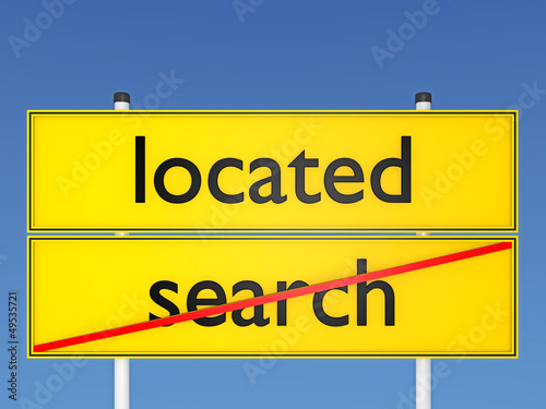 Illustration: located vs search - 3D located vs search - 3D