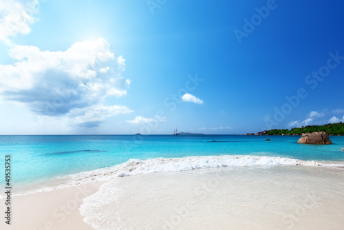 Photo: Anse Lazio beach at Praslin island, Seychelles Anse Lazio beach at Praslin island, Seychelles
