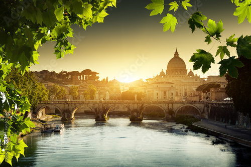 Photo: view on Tiber and St Peter Basilica in Vatican view on Tiber and St Peter Basilica in Vatican