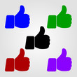 Five colorful Like symbol