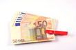 Foto: Geklammertes Euro-Banknoten Geklammertes Euro-Banknoten