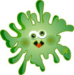 Amoeba bacteria - green microbe cartoon vector
