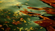 leaves floating on the waves