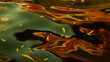 leaves floating on the waves