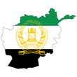 Country outline with the flag of Afghanistan