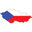 Country outline with the flag of Czech Republic