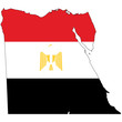 Country outline with the flag of Egypt
