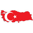 Country outline with the flag of Turkey