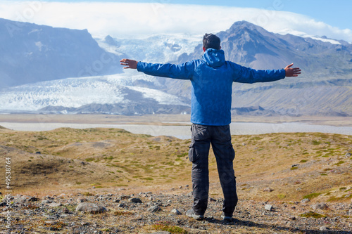 Photo: Man Admiring Glacier Man Admiring Glacier