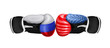 Boxing concept on different backgrounds
