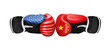 Boxing concept on different backgrounds