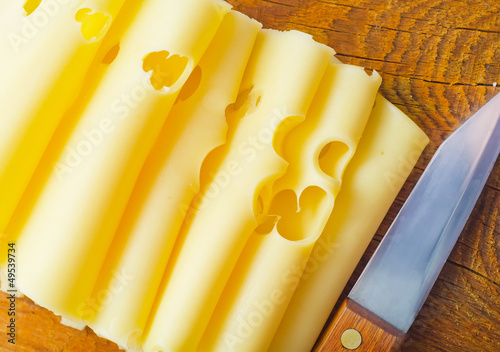 Photo: Fresh cheese on the wooden board Fresh cheese on the wooden board