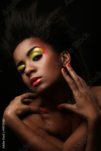 Photo: Beautiful black woman with glossy makeup Beautiful black woman with glossy makeup