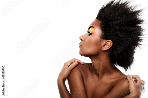 Photo: Beautiful black woman with glossy makeup Beautiful black woman with glossy makeup