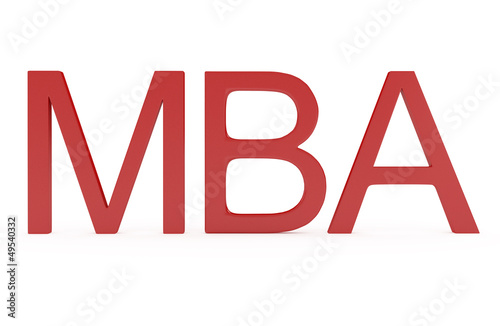 Illustration: Red Word MBA - Master Of Business Administration isolated on whi Red Word MBA - Master Of Business Administration isolated on whi