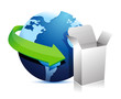 globe arrow and product box