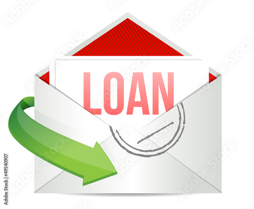 Illustration: loan mail envelope loan mail envelope