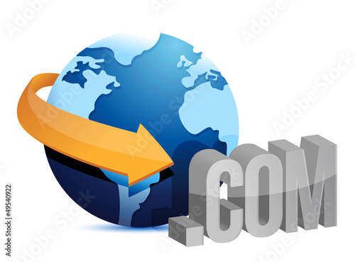 Illustration: globe arrow and internet connection globe arrow and internet connection