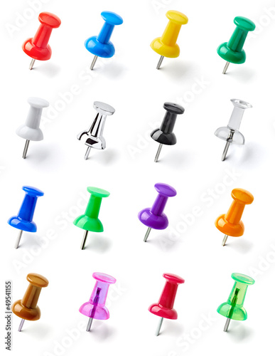 Photo: push pin thumbtack paper clip office business push pin thumbtack paper clip office business