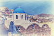 Santorini vintage style photo