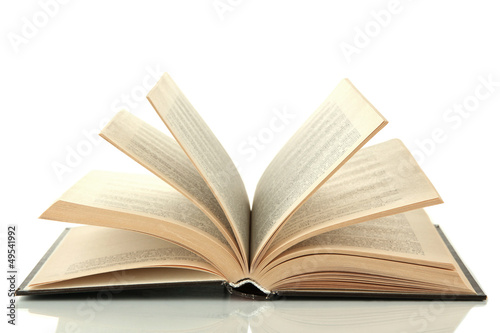 Photo: Opened book isolated on white Opened book isolated on white