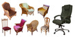 Photo: Different set of chairs. Isolated over white Different set of chairs. Isolated over white