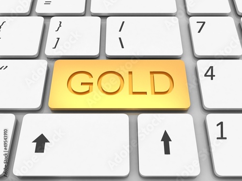 Illustration: Keyboard gold key Keyboard gold key