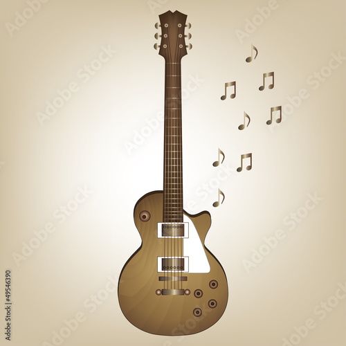 Vector: Wooden electro guitar Wooden electro guitar