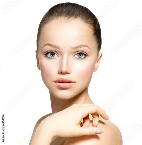 Photo: Beauty Model Girl Portrait. Beautiful Woman Face Beauty Model Girl Portrait. Beautiful Woman Face