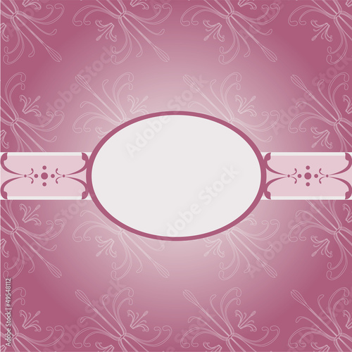 Vector: Invitation Vintage Card Frame Pink Invitation Vintage Card Frame Pink