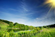 Nice view of wonderful river and blue sky.