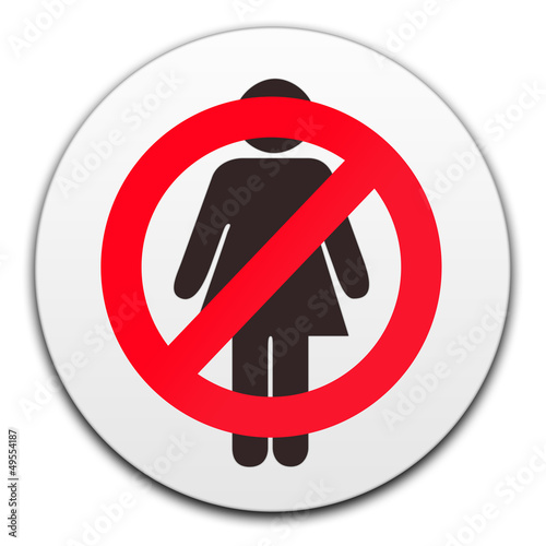 Illustration: NO WOMEN BUTTON NO WOMEN BUTTON